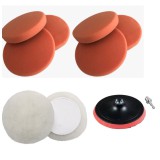 Poetsschijven set 180mm voor Boormachine of polijstmachine 9-delig