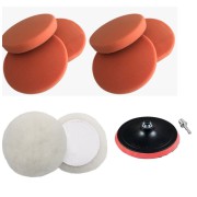 Poetsschijven set 180mm voor Boormachine of polijstmachine 9-delig